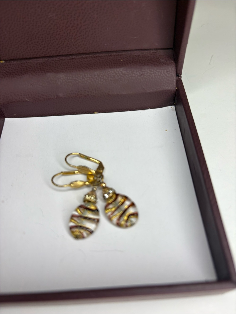 Gold-Tone Pink and Gold Swirl Drop Earrings - Women Jewelry